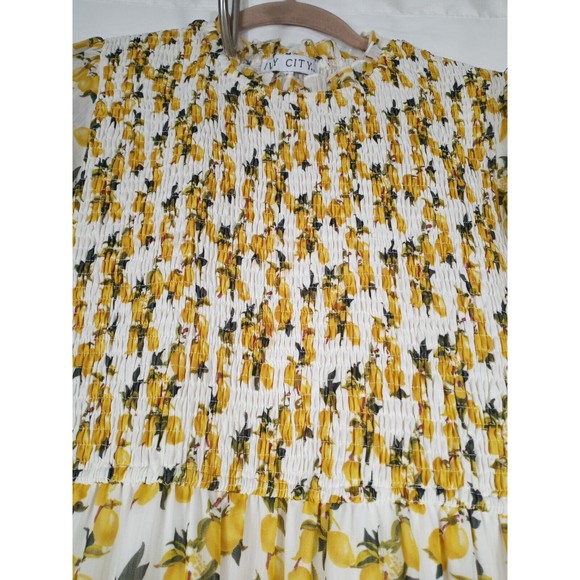 Ivy City Co Hollie Dress Lemon Floral Smocked Maxi Length S .Small - Picture 6 of 12